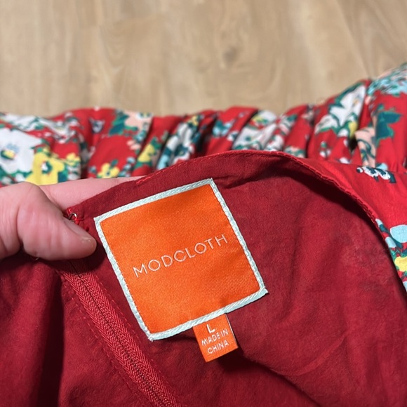 Modcloth Red Floral Midi Dress - Picture 4 of 7